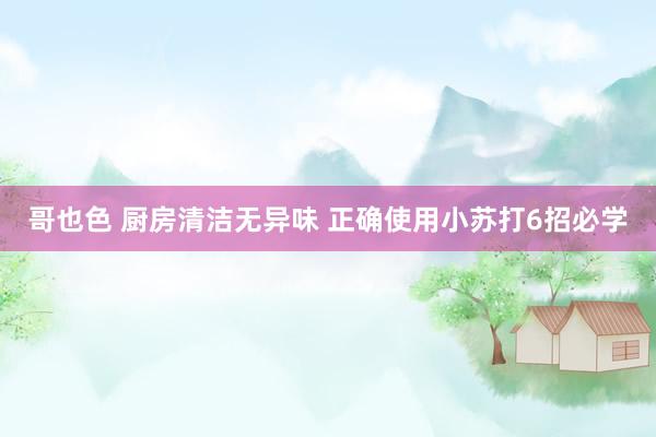 哥也色 厨房清洁无异味 正确使用小苏打6招必学