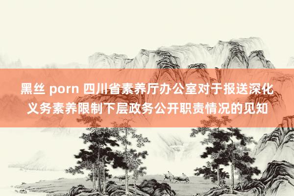 黑丝 porn 四川省素养厅办公室对于报送深化义务素养限制下层政务公开职责情况的见知
