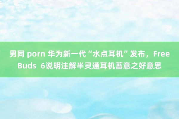 男同 porn 华为新一代“水点耳机”发布，FreeBuds  6说明注解半灵通耳机蓄意之好意思