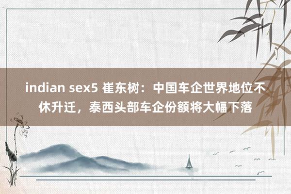indian sex5 崔东树：中国车企世界地位不休升迁，泰西头部车企份额将大幅下落