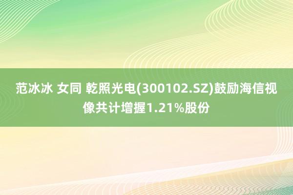范冰冰 女同 乾照光电(300102.SZ)鼓励海信视像共计增握1.21%股份