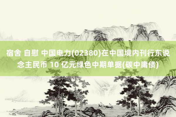 宿舍 自慰 中国电力(02380)在中国境内刊行东说念主民币 10 亿元绿色中期单据(碳中庸债)