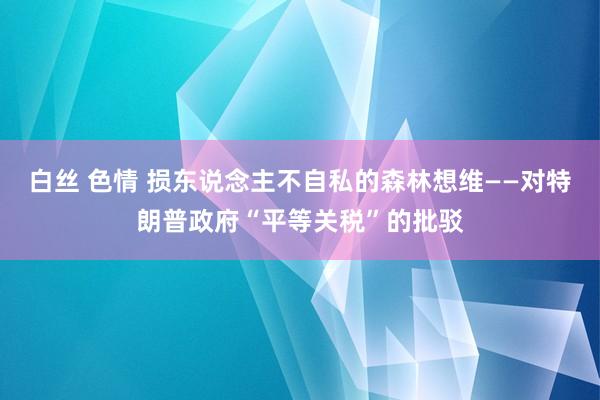 白丝 色情 损东说念主不自私的森林想维——对特朗普政府“平等关税”的批驳